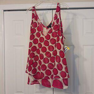 #171 3/$18 - NWT Lane Bryant Pink/White Tank Top Size 22